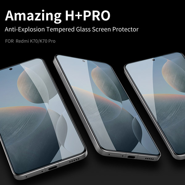 خرید محافظ صفحه نمایش شیشه ای Xiaomi Redmi K70 Pro مارک نیلکین مدل H+Pro Anti-Explosion
