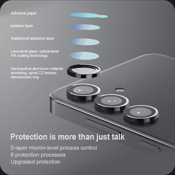 خرید محافظ لنز رینگی Samsung Galaxy S24 همراه با ابزار نصب مارک نیلکین مدل CLR Film