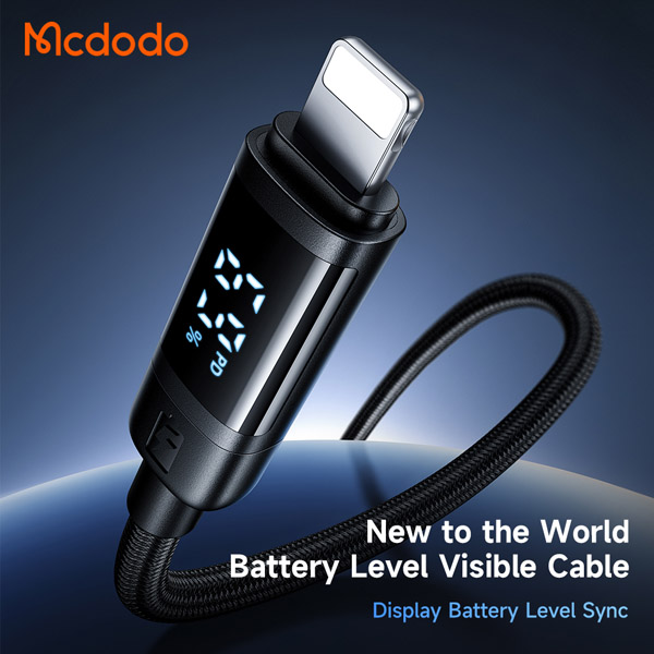 خرید کابل 1.2 متری 36 وات فست شارژ Type-C به Lightning نمایشگر دیجیتالی مک دودو Mcdodo CA-521