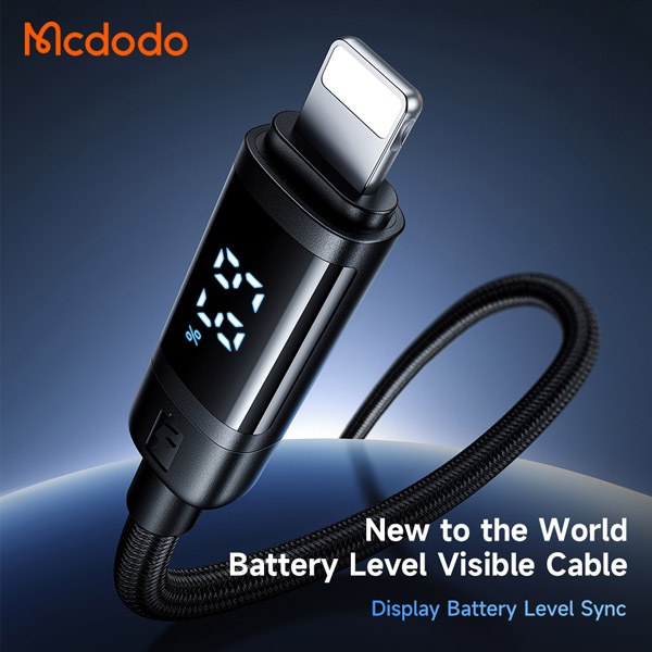 خرید کابل 1.2 متری 36 وات فست شارژ Type-C به Lightning نمایشگر دیجیتالی مک دودو Mcdodo CA-500