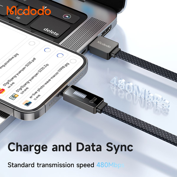 خرید کابل شارژ و دیتا USB به Lightning هوشمند دیجیتالی LED دار مک دودو Mcdodo CA-4970