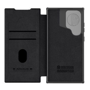 خرید کیف چرمی محافظ دوربین دار Samsung Galaxy S24 Plus مارک نیلکین مدل Qin Prop Leather Case