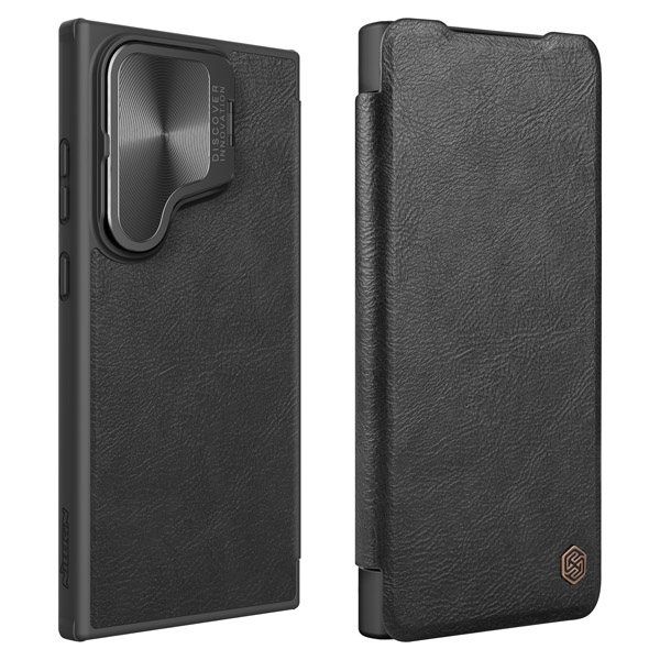 خرید کیف چرمی محافظ دوربین دار Samsung Galaxy S24 Ultra مارک نیلکین مدل Qin Prop Leather Case