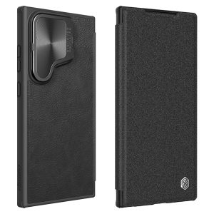 خرید کیف چرمی محافظ دوربین دار Samsung Galaxy S24 Ultra مارک نیلکین مدل Qin Prop Leather Case