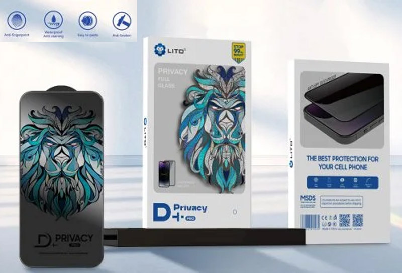 خرید گلس شیشه ای D+ Pro rivacy حریم شخصی iPhone 15 Pro مارک LITO