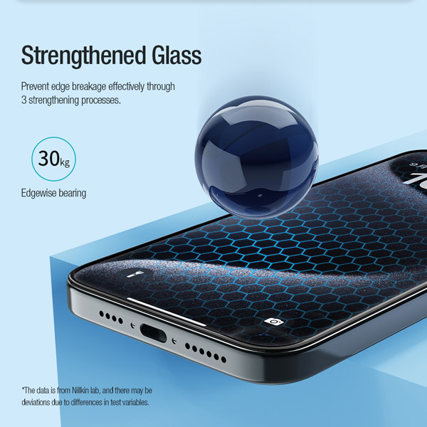 خرید گلس شیشه ای ایربگ دار با ابزار مخصوص نصب iPhone 15 Pro برند نیلکین مدل EZ SET
