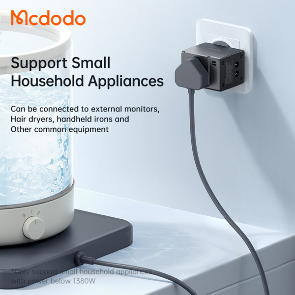 خرید تبدیل پریز برق چند کاره و آداپتور شارژ 10.5 وات مسافرتی مک دودو Mcdodo CP-4120