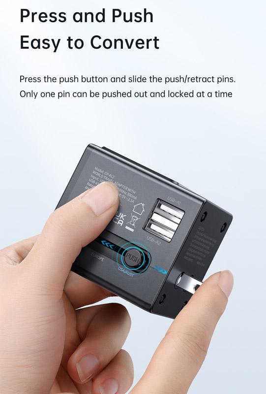 خرید تبدیل پریز برق چند کاره و آداپتور شارژ 10.5 وات مسافرتی مک دودو Mcdodo CP-4120