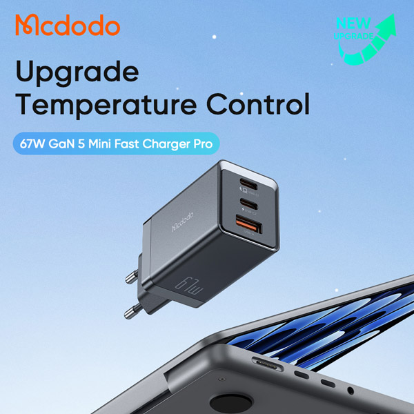 خرید شارژر دیواری 67W وات Gan 5 Pro با سه خروجی برند مک دودو مدل Mcdodo CH-1541