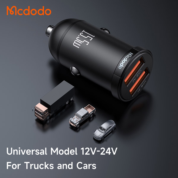 خرید شارژر فندکی 15.5 وات 2 پورت مک دودو مدل Mcdodo CC-295