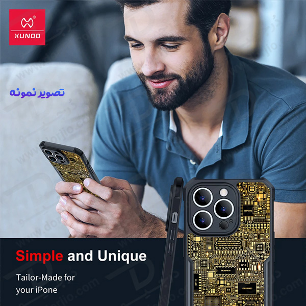 خرید قاب لوکس طلایی iPhone 14 مارک XUNDD سری GOLD MOOOPAA