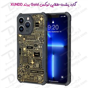 خرید قاب لوکس طلایی iPhone 14 Pro مارک XUNDD سری GOLD MOOOPAA