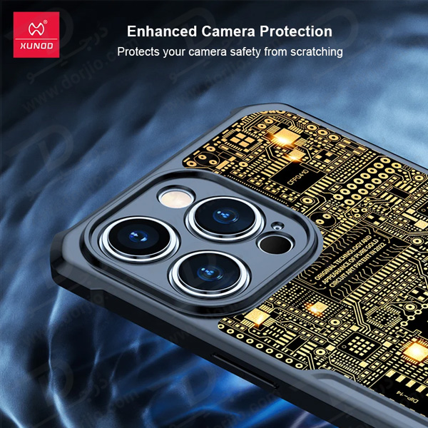 خرید قاب لوکس طلایی iPhone 15 Pro مارک XUNDD سری GOLD MOOOPAA