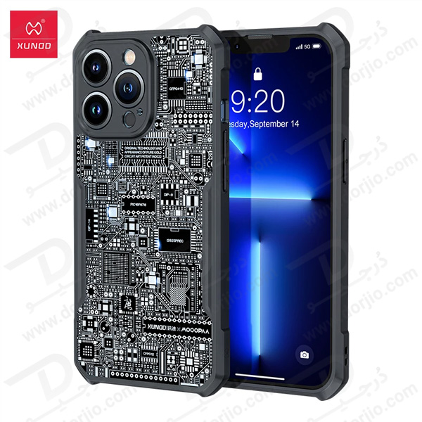 خرید قاب لوکس طلایی iPhone 15 Pro مارک XUNDD سری GOLD MOOOPAA