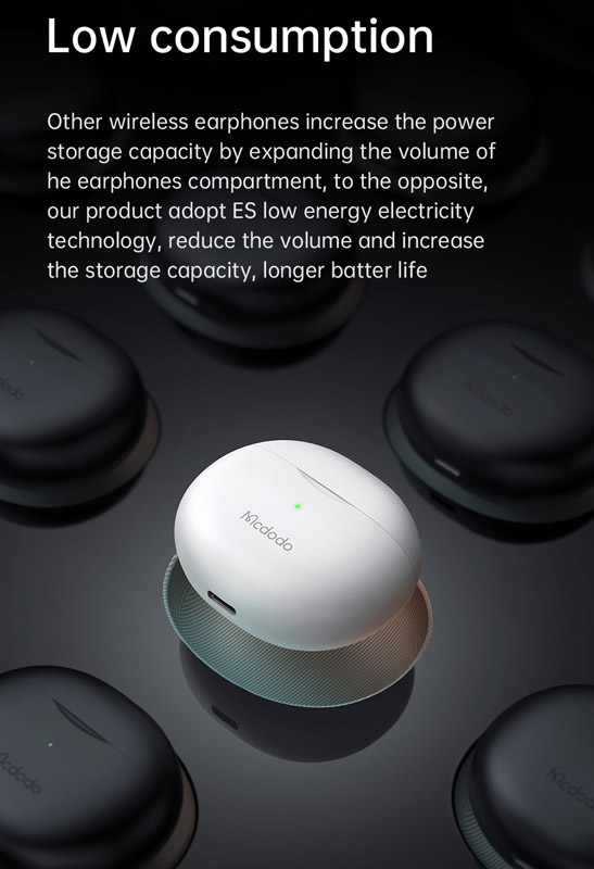 خرید هندزفری بلوتوثی با حذف نویز ENC و کابل شارژ مک دودو Mcdodo HP-803