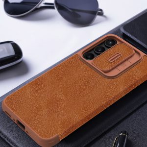 خرید کیف چرمی محافظ دوربین دار Samsung Galaxy A55 مارک نیلکین مدل Qin Pro Leather