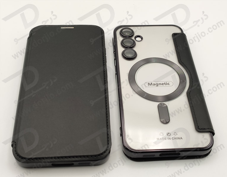 خرید کیف کلاسوری پشت شفاف مگ سیف محافظ لنز دار Samsung Galaxy S24 Plus