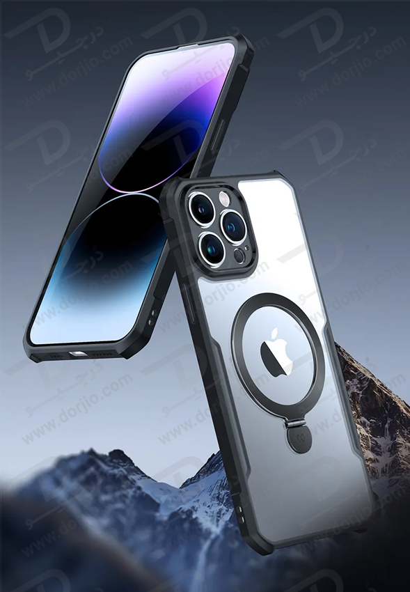 خرید گارد شفاف رینگ استند مگ سیف iPhone 15 Pro Max مارک XUNDD سری Beatle Magnetic Holder