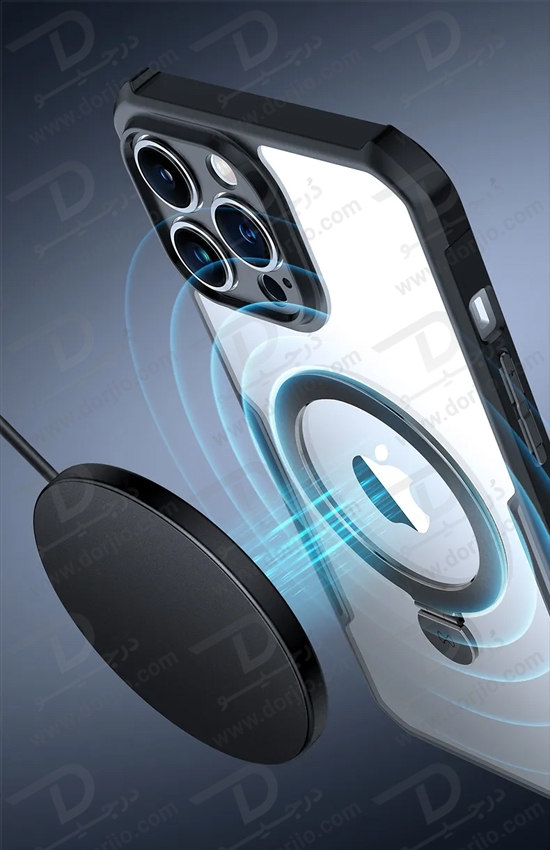 خرید گارد شفاف رینگ استند مگ سیف iPhone 15 Pro Max مارک XUNDD سری Beatle Magnetic Holder