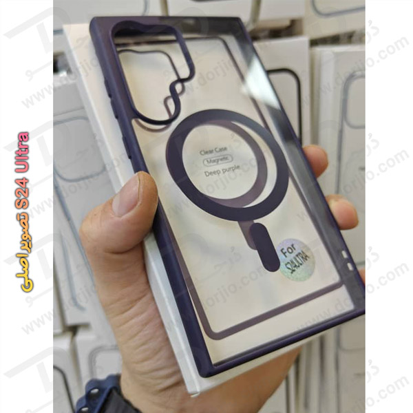 خرید قاب شفاف مگ سیف فریم رنگی Samsung Galaxy S24 Ultra