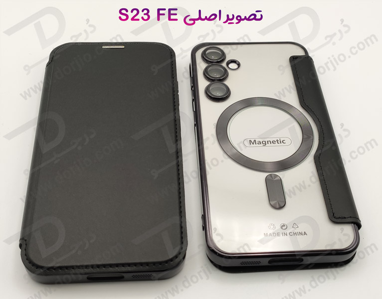خرید کیف کلاسوری پشت شفاف مگ سیف محافظ لنز دار Samsung Galaxy S23 FE