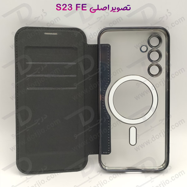خرید کیف کلاسوری پشت شفاف مگ سیف محافظ لنز دار Samsung Galaxy S23 FE
