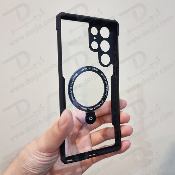 خرید گارد شفاف رینگ استند مگ سیف Samsung Galaxy S22 Ultra مارک XUNDD سری Beatle Magnetic Holder