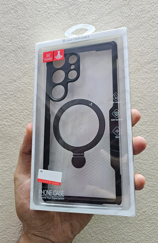 خرید گارد شفاف رینگ استند مگ سیف Samsung Galaxy S22 Ultra مارک XUNDD سری Beatle Magnetic Holder