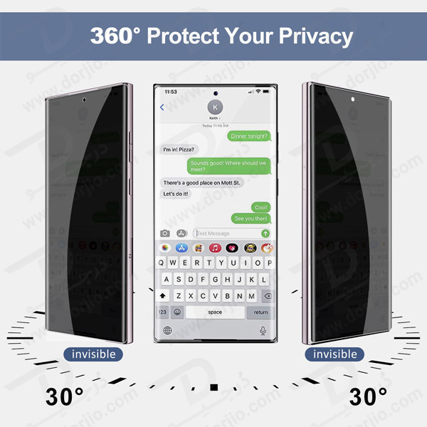 خرید گلس Privacy حریم شخصی تمام صفحه Samsung Galaxy S24 Ultra