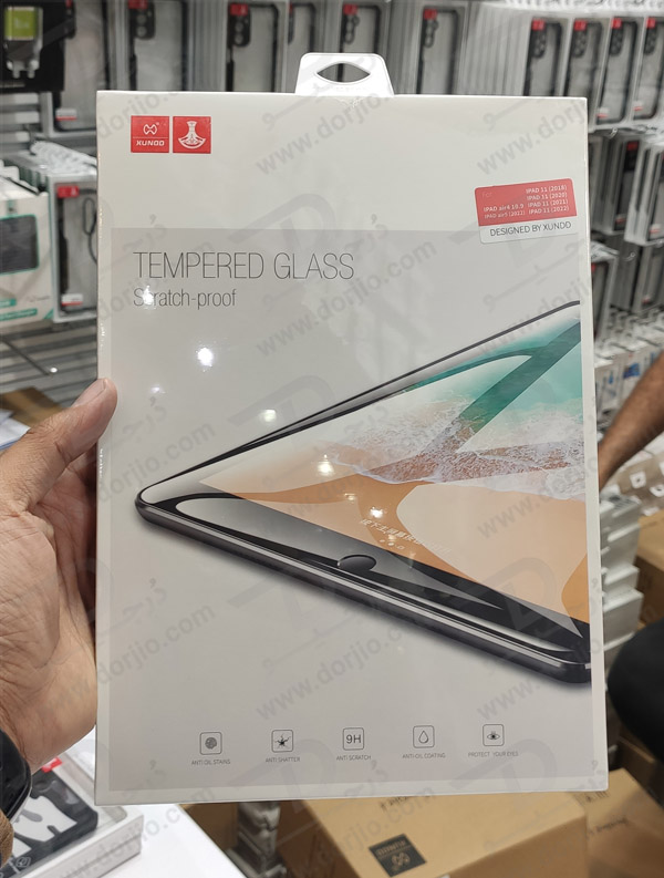 خرید گلس شیشه ای شفاف تبلت iPad Pro 12.9 2021 مدل AXE Series HD مارک XUNDD