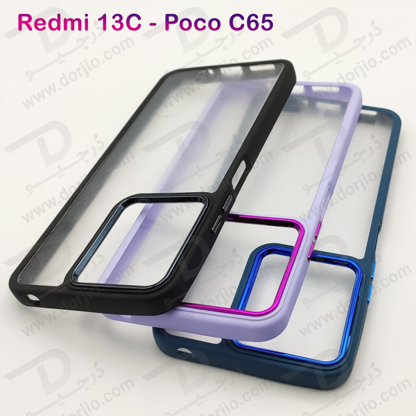 خرید قاب شفاف فریم ژله ای رنگی Xiaomi Redmi 13C 4G