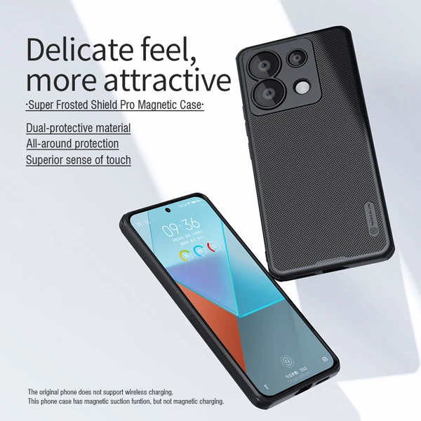 خرید قاب ضد ضربه مغناطیسی نیلکین Xiaomi Poco X6 5G مدل Super Frosted Shield Pro Magnetic