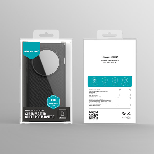 خرید قاب ضد ضربه مگنتی نیلکین Oppo Find X7 Ultra مدل Super Frosted Shield Pro Magnetic