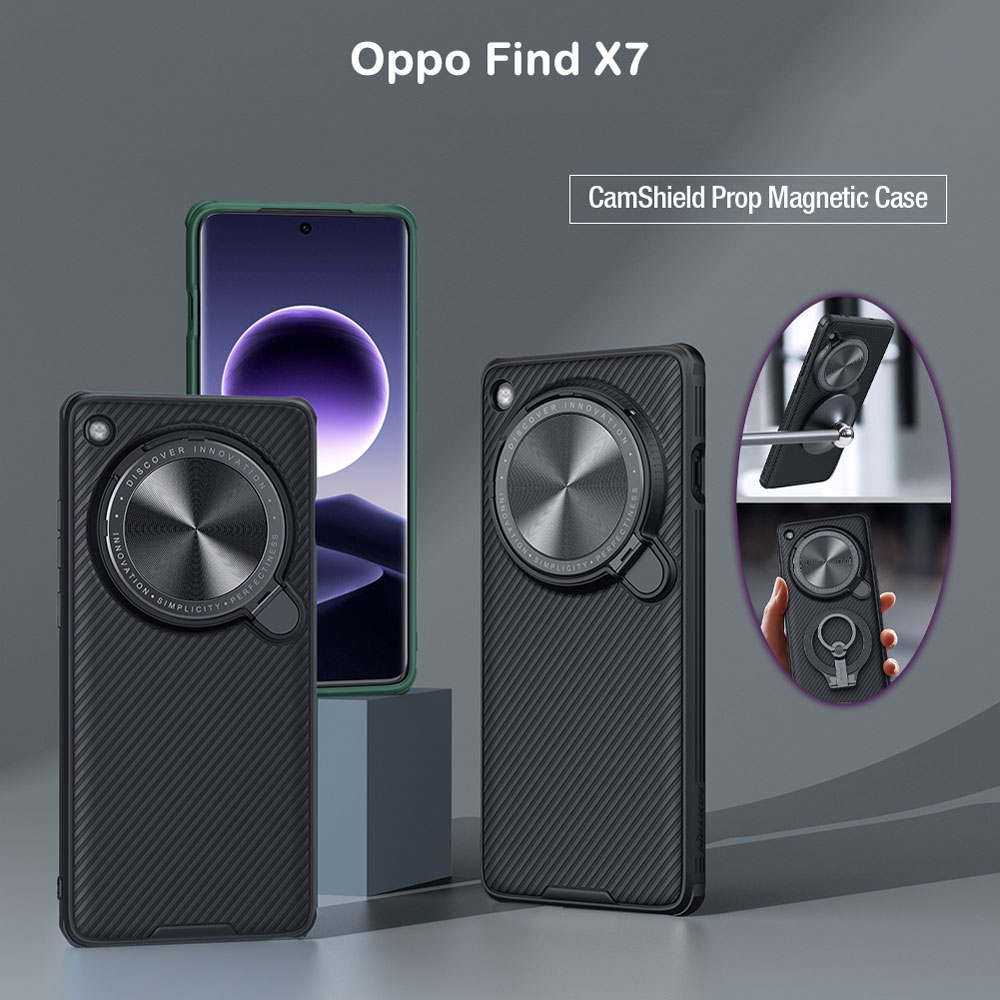 خرید قاب ضد ضربه مگنتی کمرا استند نیلکین Oppo Find X7 مدل Camshield Prop Magnetic
