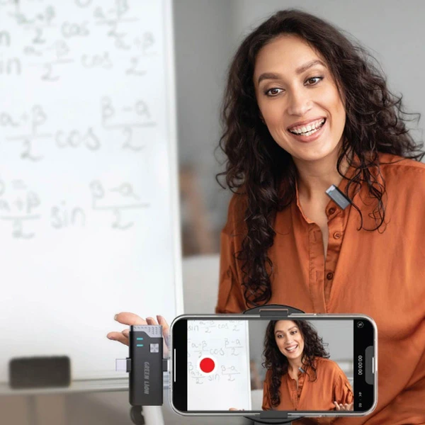 خرید میکروفن دو تایی 360 درجه گرین لاین - Green Lion 2 in 1 360 Microphone USB-C Lightning