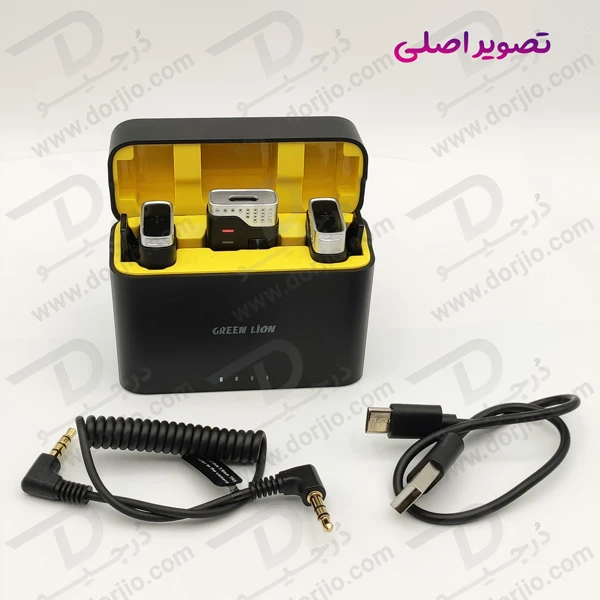 خرید میکروفن بلاگری دو تایی 360 درجه گرین لاین - Green Lion 2 in 1 360 Microphone USB-C Lightning