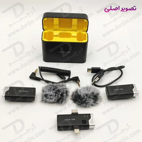 خرید میکروفن دو تایی 360 درجه گرین لاین - Green Lion 2 in 1 360 Microphone USB-C Lightning