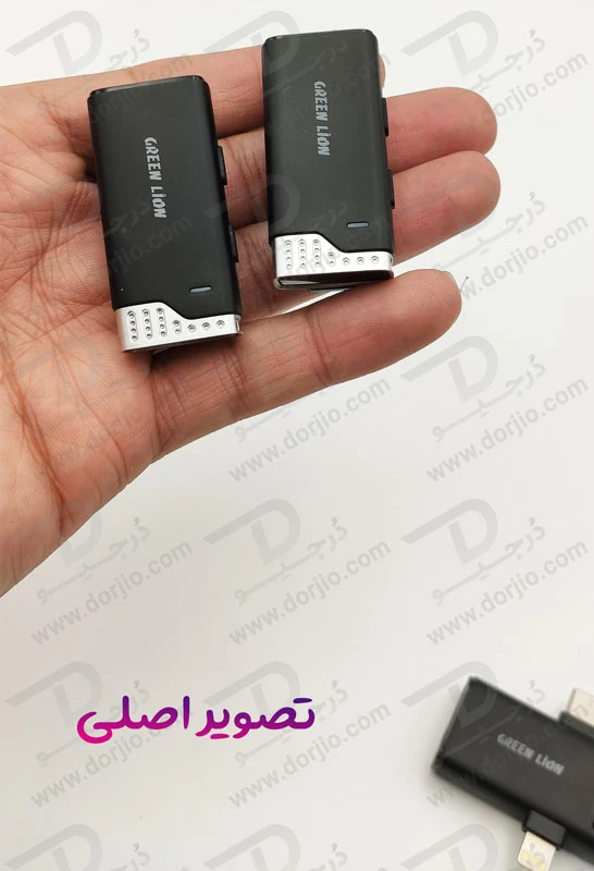 خرید میکروفن بلاگری دو تایی 360 درجه گرین لاین - Green Lion 2 in 1 360 Microphone USB-C Lightning