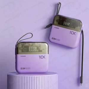 خرید پاور بانک 10000 میلی آمپر 22.5W با دو کابل شارژ متصل مارک XUNDD مدل XDCH-058-1