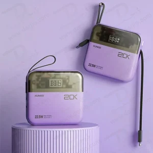 خرید پاور بانک 20000 میلی آمپر 22.5W با دو کابل شارژ متصل مارک XUNDD مدل XDCH-058-2