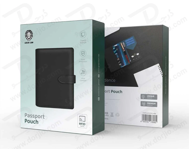 خرید کیف پاسپورت پول و کارت گرین لاین - Green Lion Passport Pouch