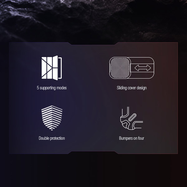 خرید کیف چرمی پشت شفاف ایربگ دار استند تاشو چند زاویه Samsung Galaxy Tab S9 FE Plus مارک نیلکین مدل Bumper Pro