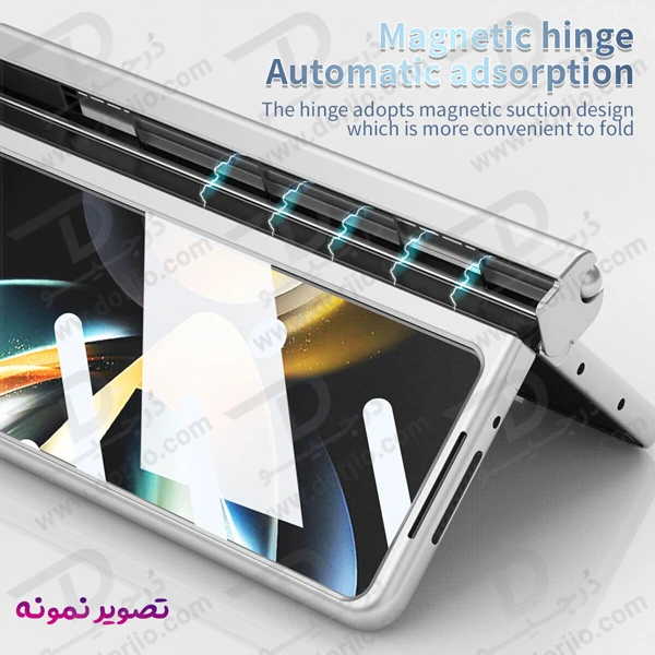 خرید گارد شفاف با محافظ صفحه نمایش اصلی و استند Samsung Galaxy Z Fold 5 مارک XUNDD مدل Bracket Electroplated