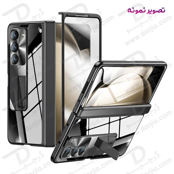 خرید گارد شفاف با محافظ صفحه نمایش اصلی و استند Samsung Galaxy Z Fold 5 مارک XUNDD مدل Bracket Electroplated