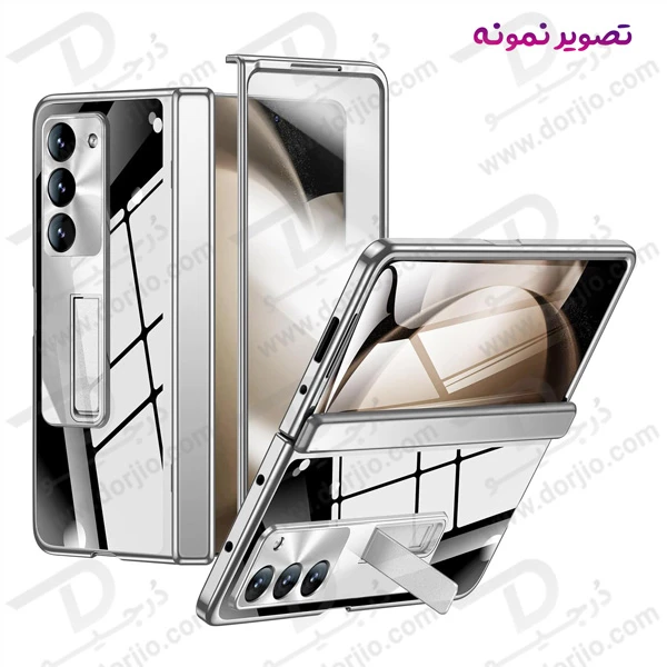 خرید گارد شفاف با محافظ صفحه نمایش اصلی و استند Samsung Galaxy Z Fold 5 مارک XUNDD مدل Bracket Electroplated
