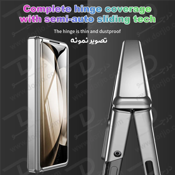 خرید گارد شفاف با محافظ صفحه نمایش اصلی و استند Samsung Galaxy Z Fold 5 مارک XUNDD مدل Bracket Electroplated