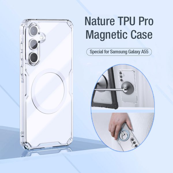 خرید قاب شفاف مغناطیسی نیلکین Samsung Galaxy A55 مدل Nature TPU Pro Magnetic