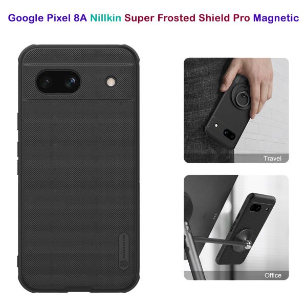 خرید قاب ضد ضربه مگنتی نیلکین Google Pixel 8a مدل Super Frosted Shield Pro Magnetic