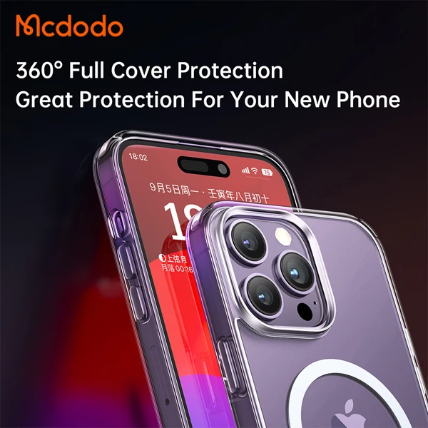 خرید قاب نیمه شفاف مگ سیف iPhone 15 Pro Max مارک اصلی Mcdodo