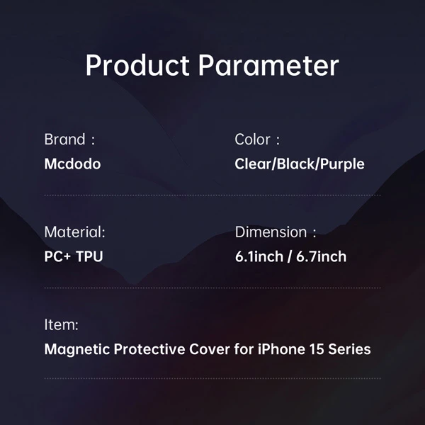 خرید قاب نیمه شفاف مگ سیف iPhone 15 Pro مارک اصلی Mcdodo